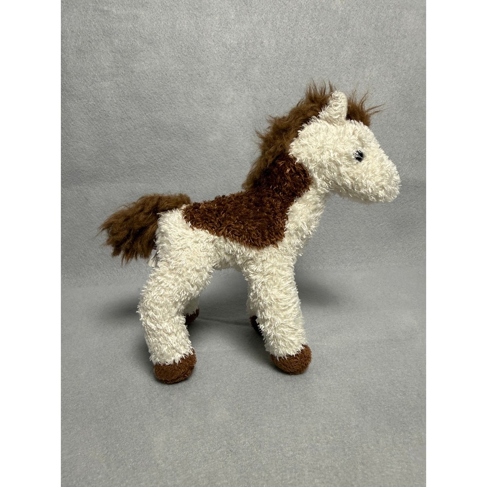 Douglas Cuddle Toy Plush Horse Brown White Pinto Pony Stuffed Animal Standing